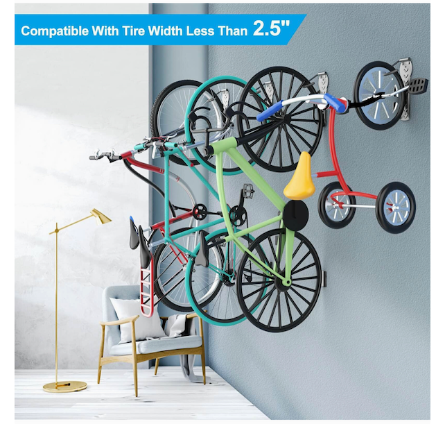 bicicletas y accesorios - RACK PARA COLGAR BICICLETA A LA PARED  CON PROTECTOR DE GOMA TRASERA 4