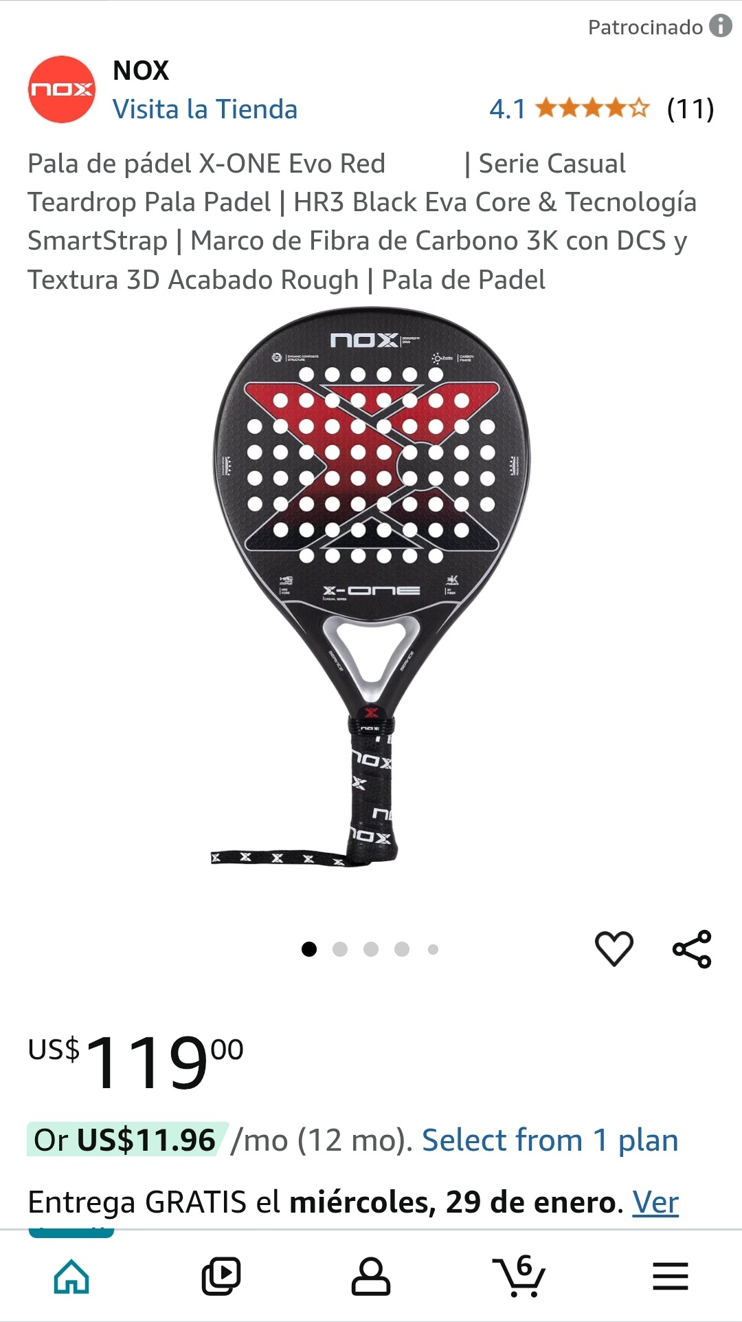 deportes - Pala de pádel X-ONE Evo Red  6