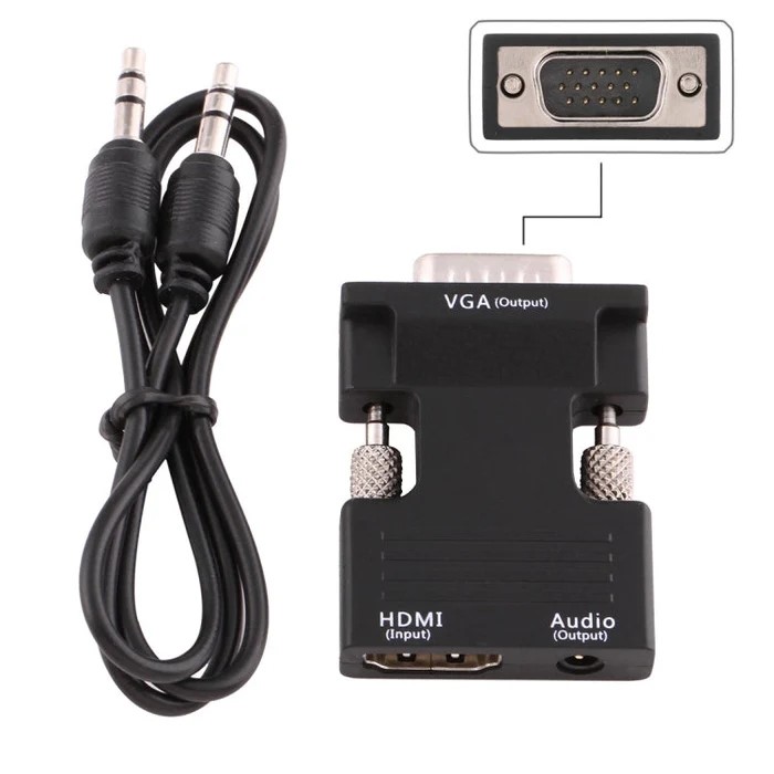 accesorios para electronica - Convertidor hdmi a vga + audio ideal para pc lapto