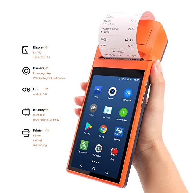 impresoras y scanners - PDA Q2i sisterma android con impresora de recibos, 3G WiFi, BT4.0