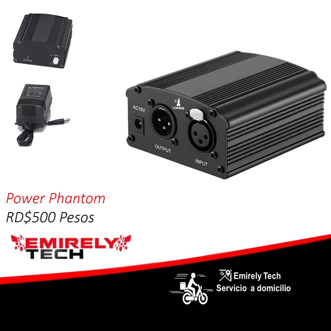 accesorios para electronica - power phanthom 48v para microfono condensador fuente fantasma