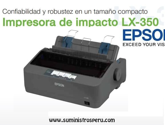 computadoras y laptops - Impresora Epson LX-350 Matricial Paralelo-USB (C11CC24001) 2