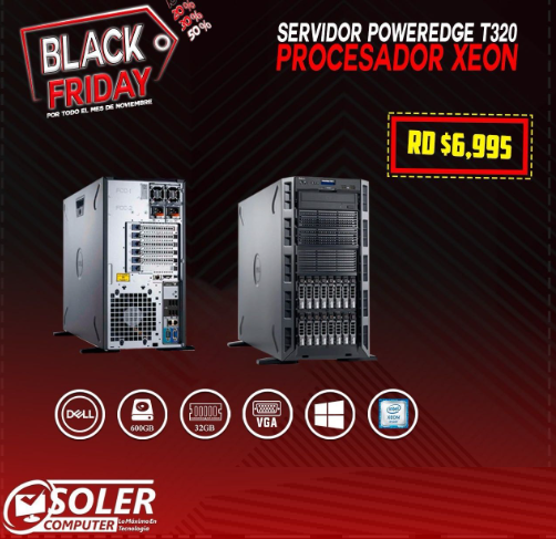 computadoras y laptops - Black Friday Servidor Dell Power edge T320