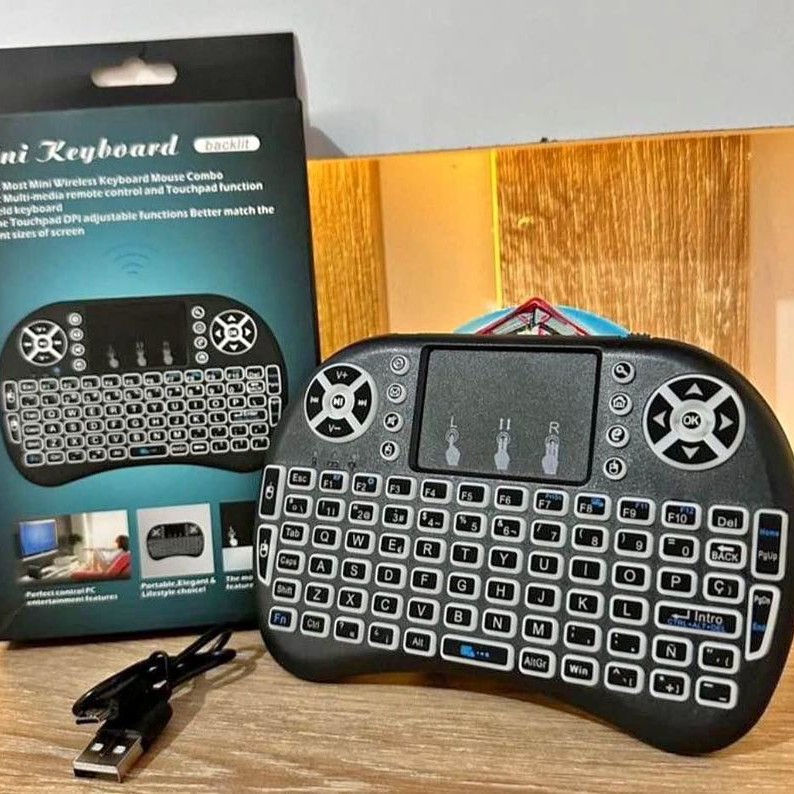 accesorios para electronica - Teclado inalámbrico con touch pad y batería recargable para Smart TV, Tv box , 