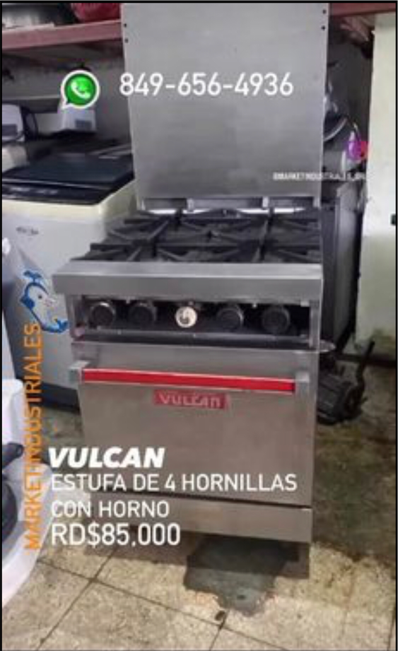 servicios profesionales - VULCAN ☑️ ESTUFA de 4 hornillas con horno