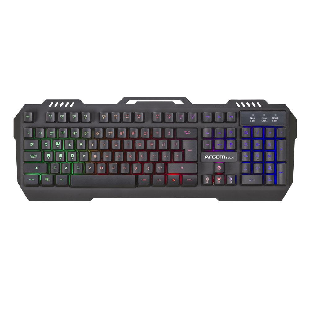 computadoras y laptops - TECLADO ARGOM COMBAT GAMING, USB, BACKLIGHT, INGLES, COLOR NEGRO ARG-KB-2056KB