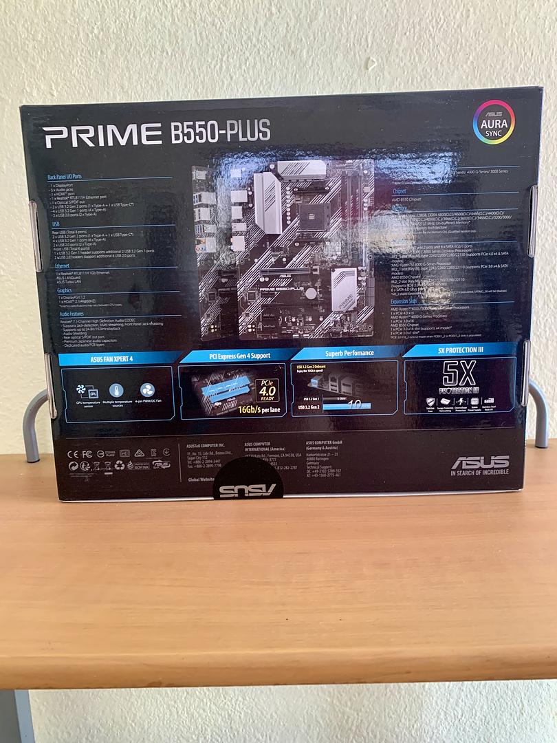 computadoras y laptops - MotherboardAsusPrimeB550-PlusAMD AM4 Ready Ryzen 5000 WIND 11 ATX Nueva Sellada  1