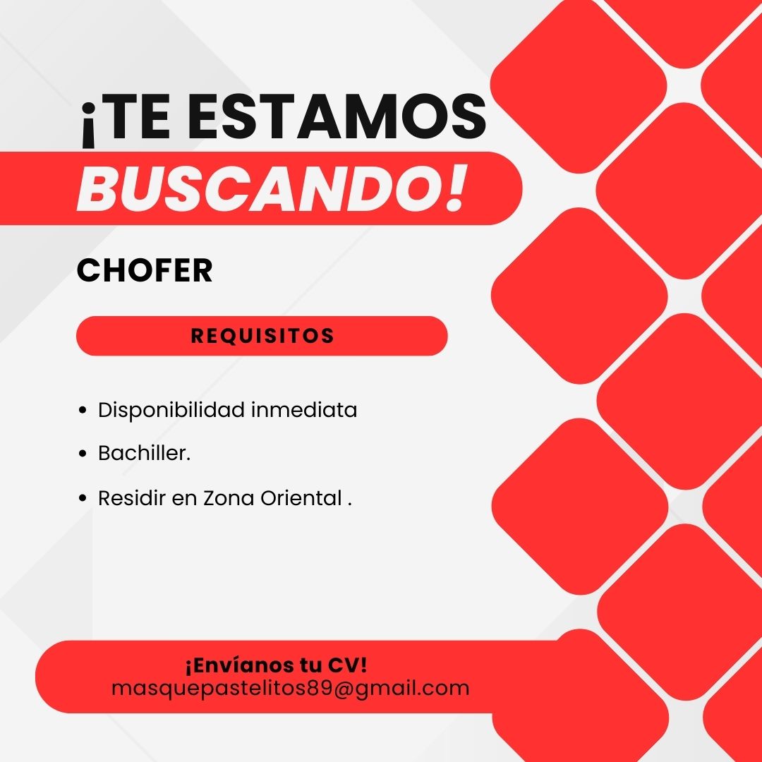 empleos disponibles - Chofer