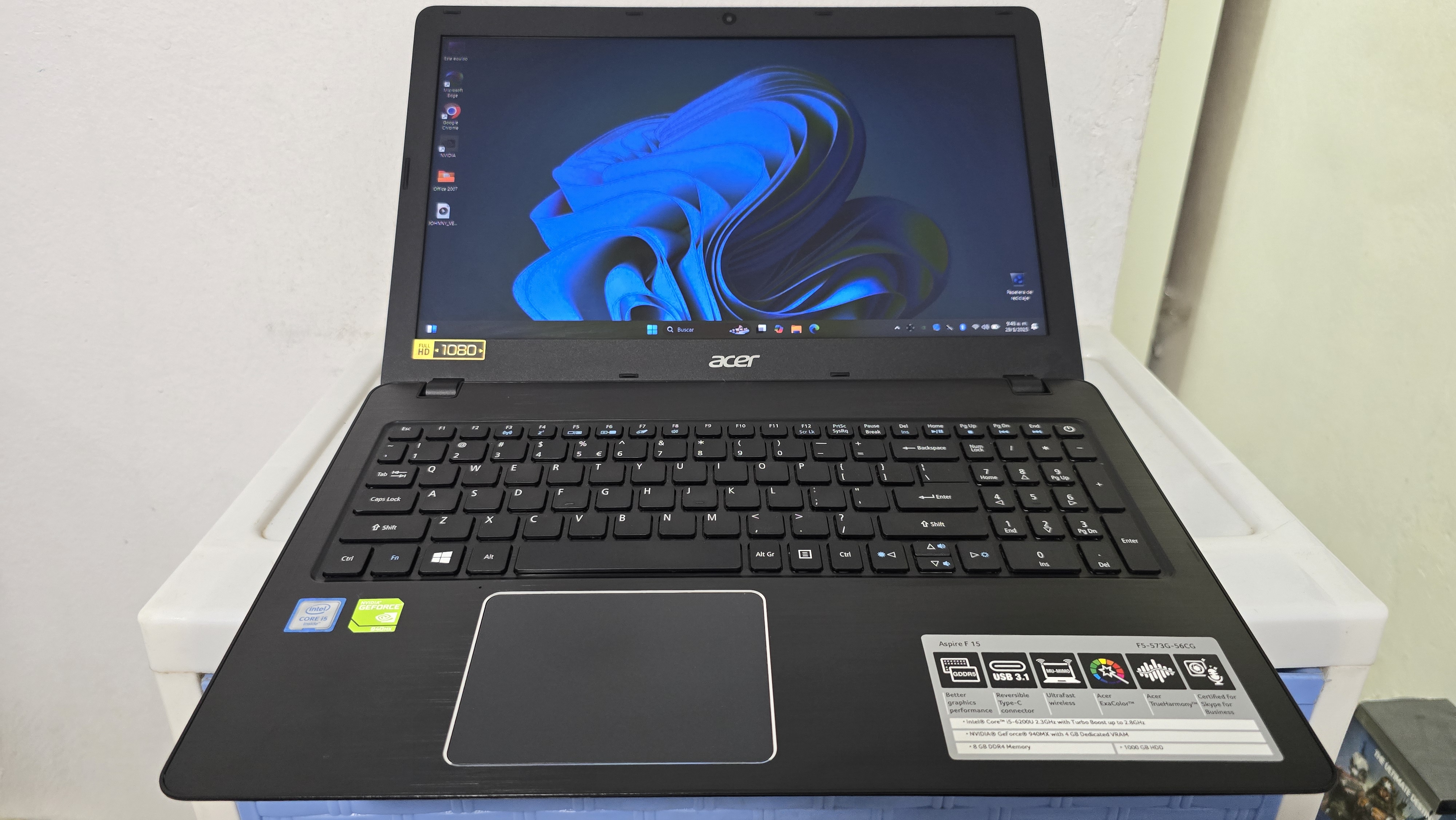 computadoras y laptops - laptop Acer Gamer 17 Pulg Core i5 2.8ghz Ram 16gb Disco 512gb Nvidea 940mx 4gb