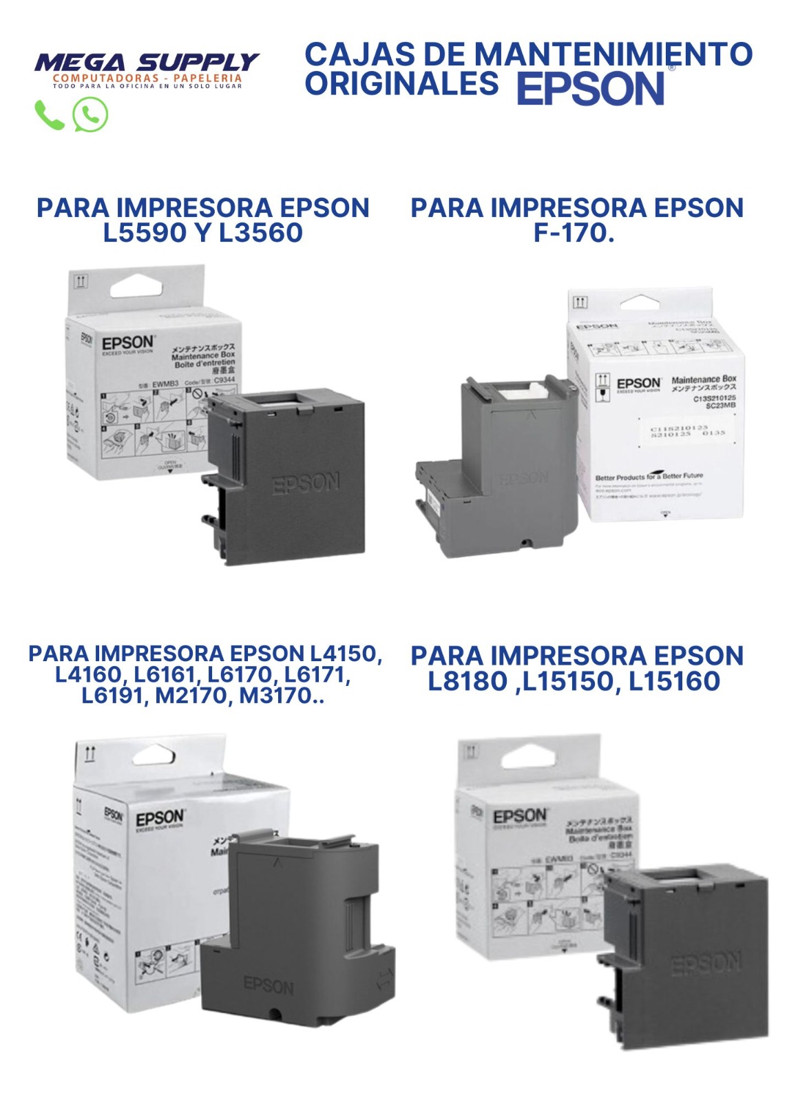 impresoras y scanners - TENEMOS TODAS LAS CAJAS DE MANTENIEMIENTO EPSON