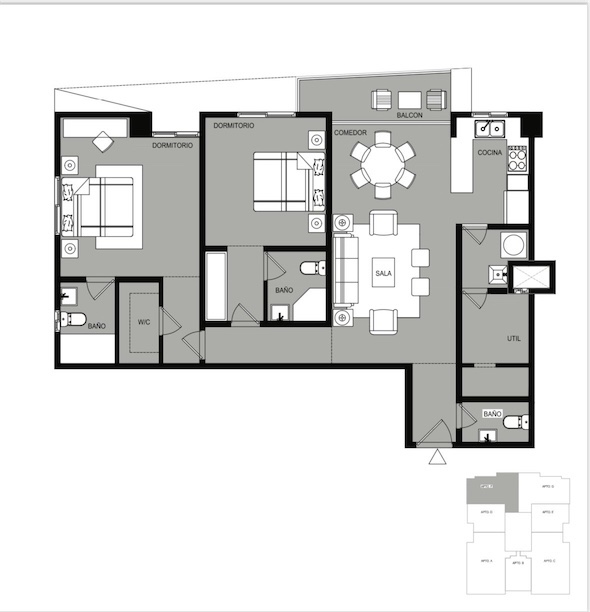 apartamentos - Evaristo Morales 2 habitaciones 2.5 baños 2 parqueos  1