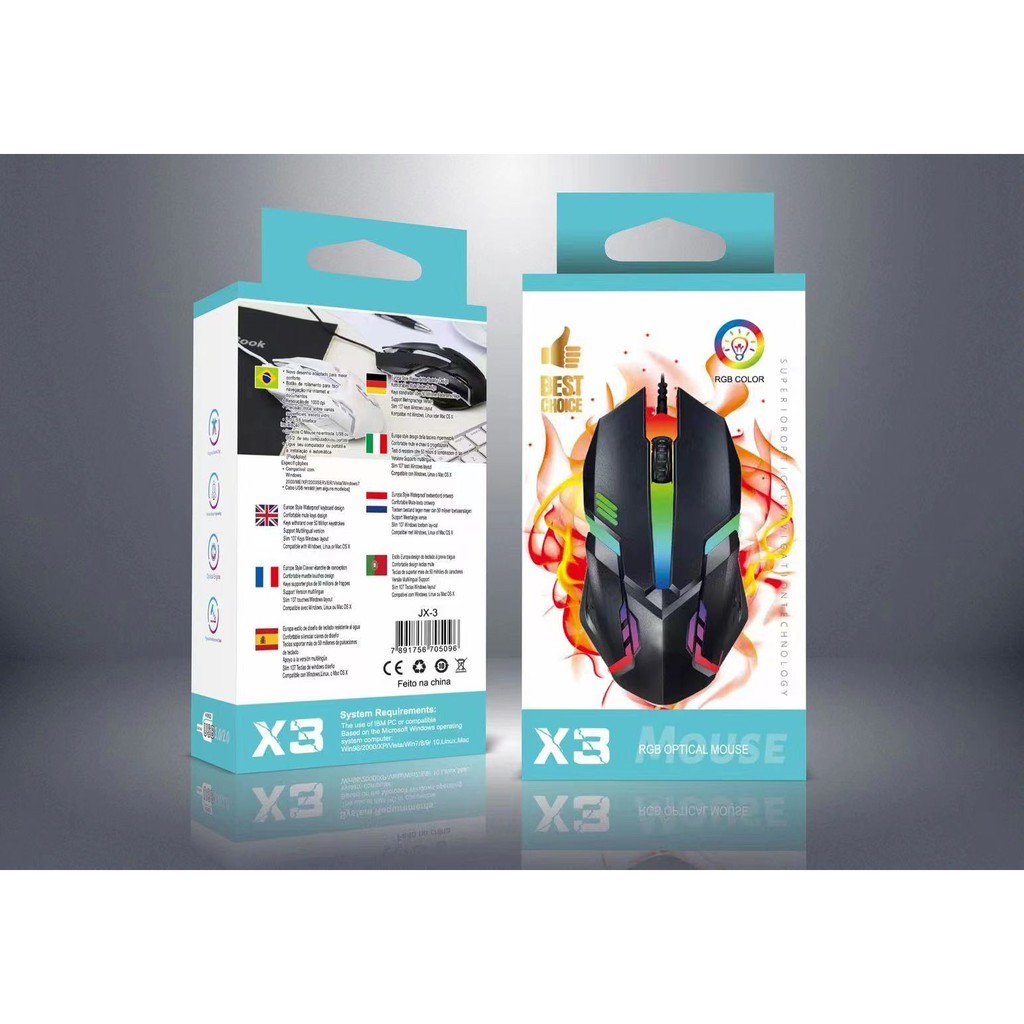 accesorios para electronica - RGB OPTICAL MOUSE X3