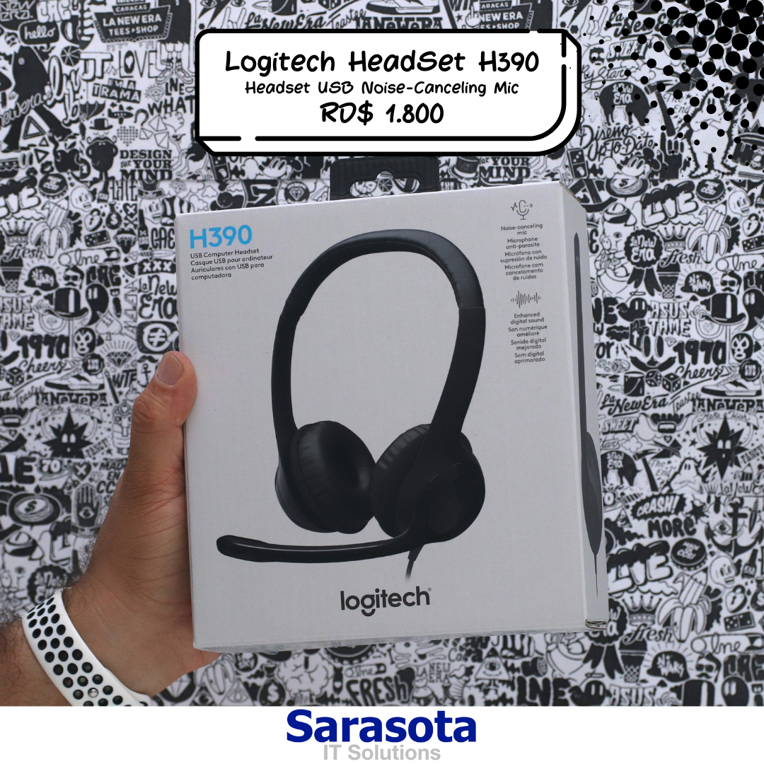 accesorios para electronica - Logitech Headset H390 cancelación de ruido, Negro