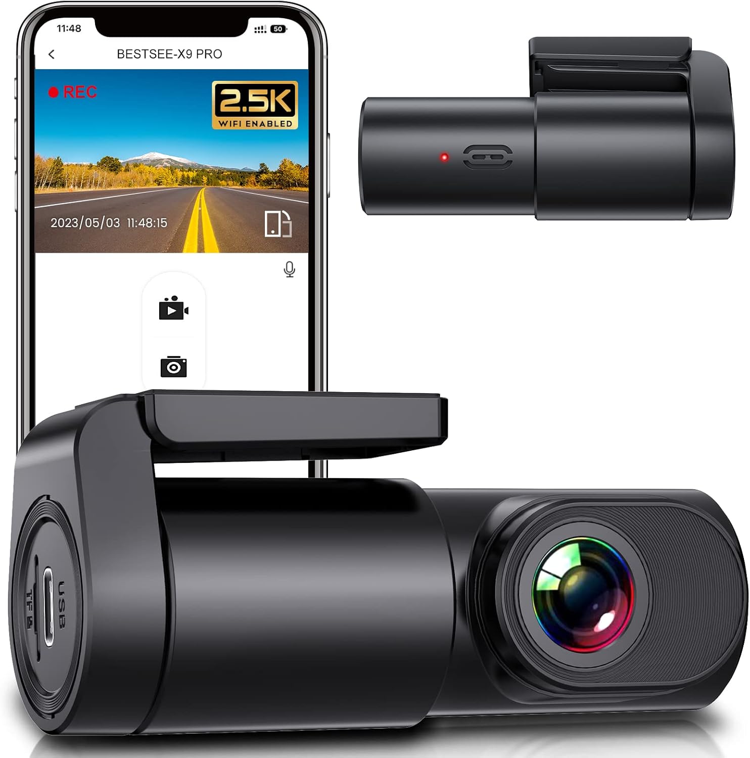 camaras y audio - CAMARA DE TABLERO WIFI 2.5K PARA AUTOMOVIL