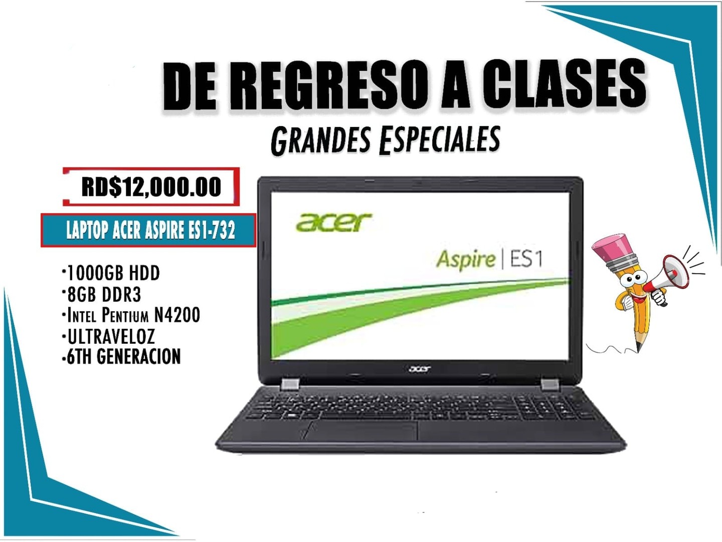computadoras y laptops - Laptop Acer Aspire ES1-732
