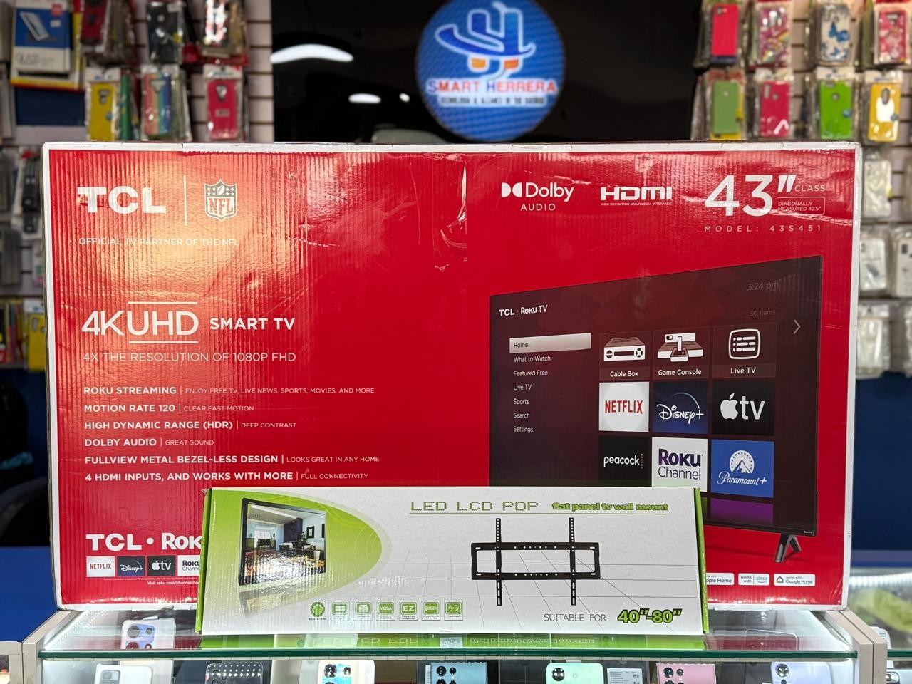 tv - TCL SMART TV DE 43 PULGADAS 4K ROKU 0