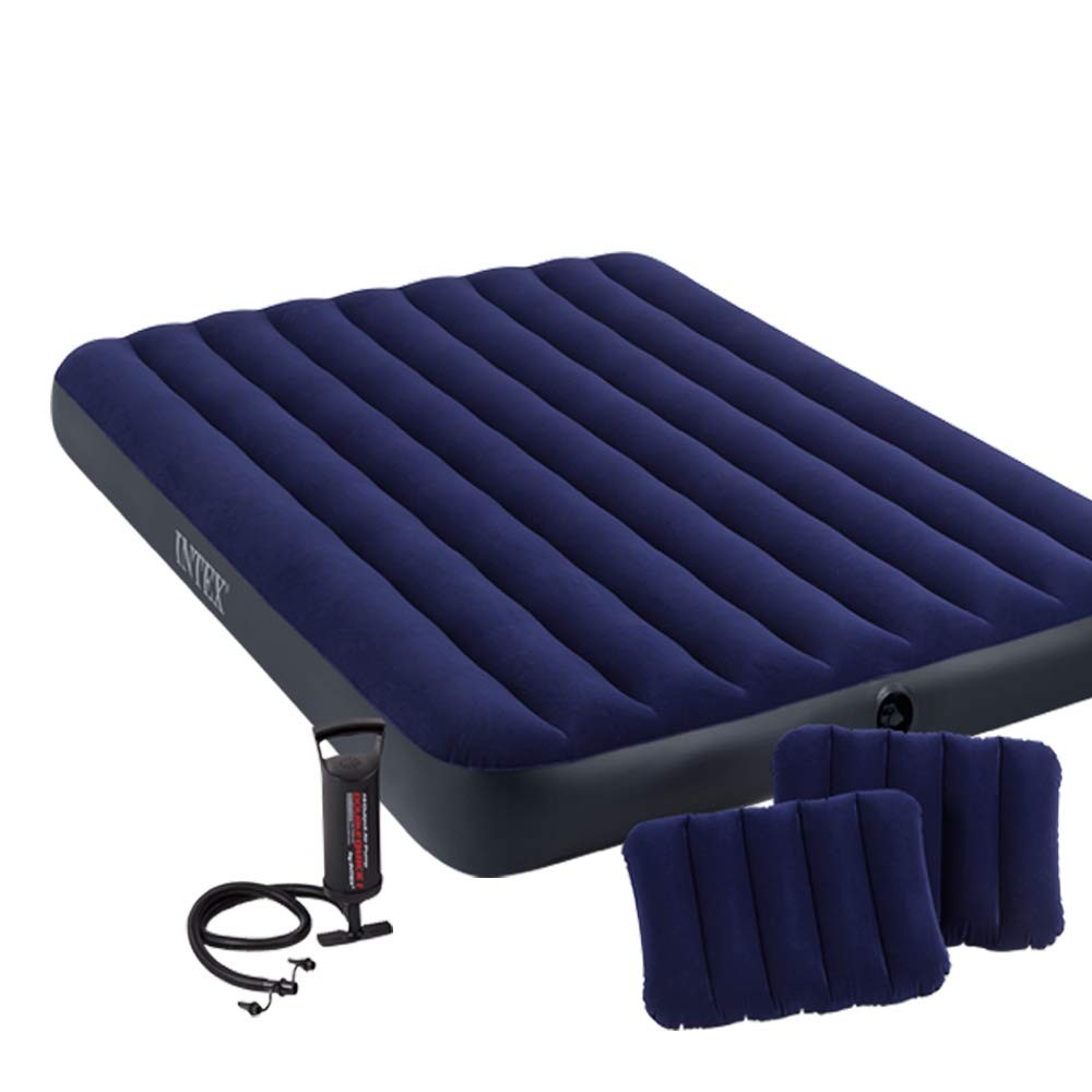 muebles y colchones - COLCHON INFLABLE INTEX + BOMBA INFLADOR. CAMA DE AIRE PORTATIL VIAJEROS 4