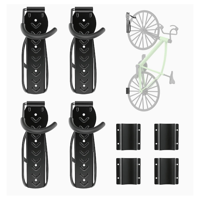 bicicletas y accesorios - RACK PARA COLGAR BICICLETA A LA PARED  CON PROTECTOR DE GOMA TRASERA