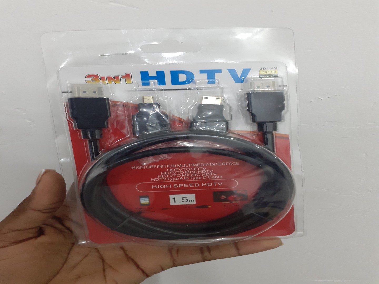 otros electronicos - Cable Hdmi 3 En 1 Con Adaptador Mini Y Micro Hdmi 1.5 Metros
 5