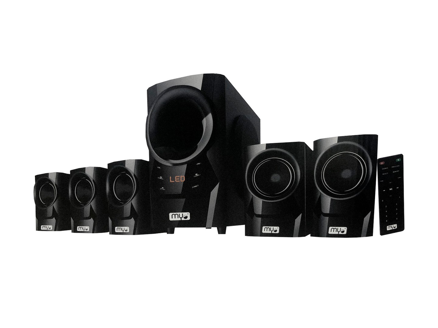 camaras y audio - BOCINA MYO HT90, 5,1, BT V3,0, CONTROL REMOTO LECTOR SD-USB, PANTALLA LED, 80 WA 3