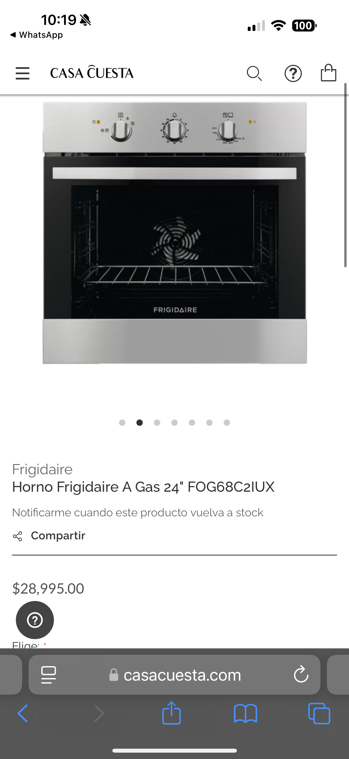 electrodomesticos - Horno Empotrable Frigidaire A Gas 24“ 4