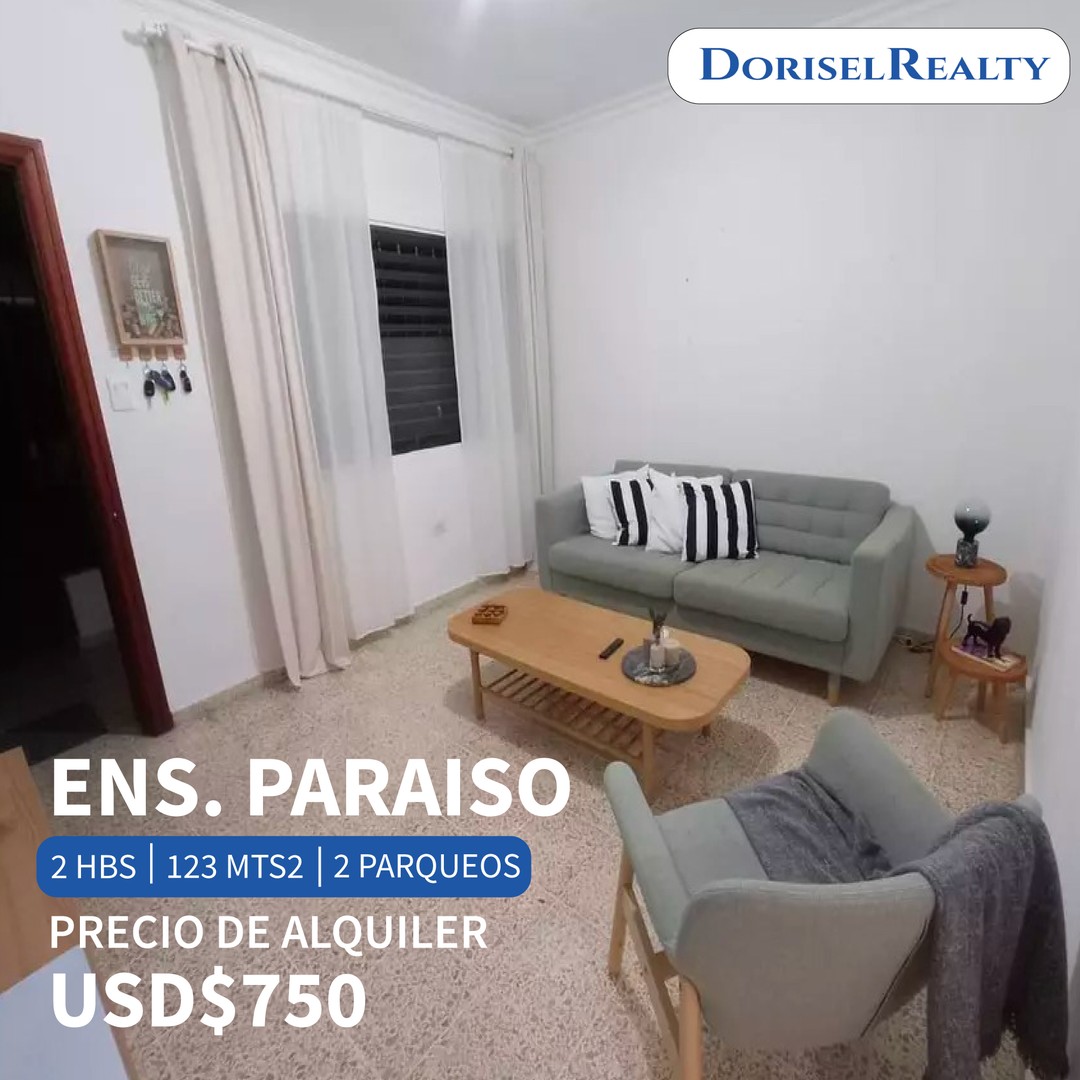 apartamentos - ALQUILER DE HERMOSO APARTAMENTO UBICADO EN ENS. PARAISO