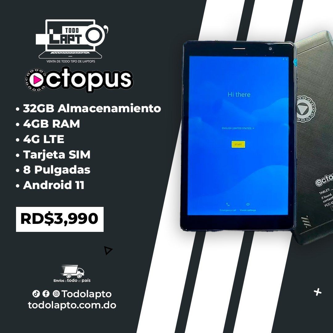 computadoras y laptops - TABLETS OCTOPUS  32gb 4gb ram 4g lte