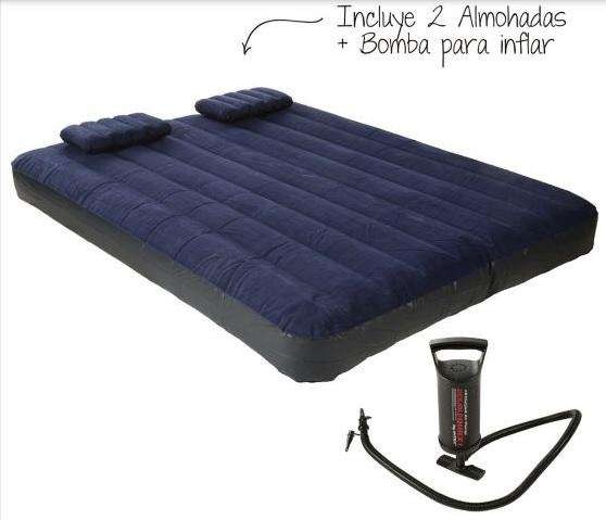 muebles y colchones - COLCHON INFLABLE INTEX + BOMBA INFLADOR. CAMA DE AIRE PORTATIL VIAJEROS 3