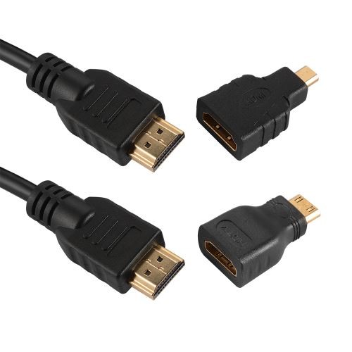 otros electronicos - Cable Hdmi 3 En 1 Con Adaptador Mini Y Micro Hdmi 1.5 Metros
 4