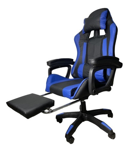 muebles y colchones - Silla gaming respaldo alto reclinable para juegos con reposapies. 1