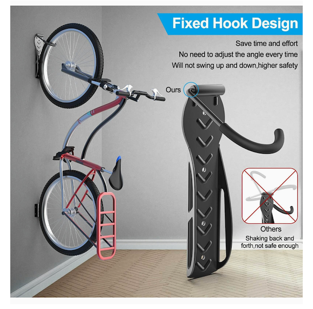 bicicletas y accesorios - RACK PARA COLGAR BICICLETA A LA PARED  CON PROTECTOR DE GOMA TRASERA 1