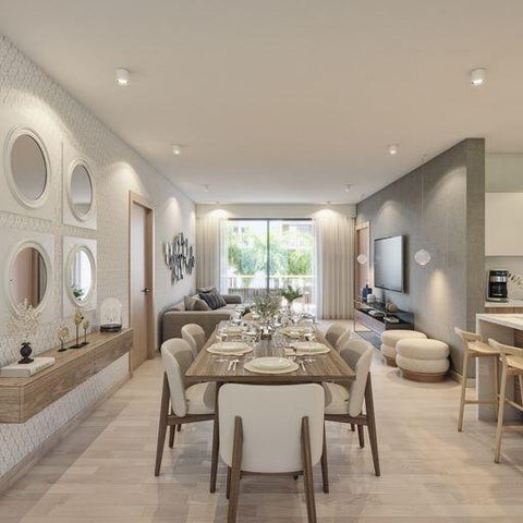 apartamentos - Proyecto en venta Punta Cana #23-1793 un dormitorio, línea blanca, piscina.
 1