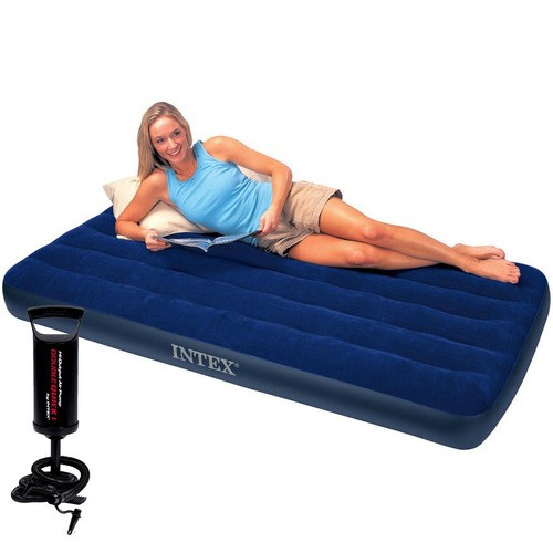 muebles y colchones - COLCHON INFLABLE INTEX + BOMBA INFLADOR. CAMA DE AIRE PORTATIL VIAJEROS 6