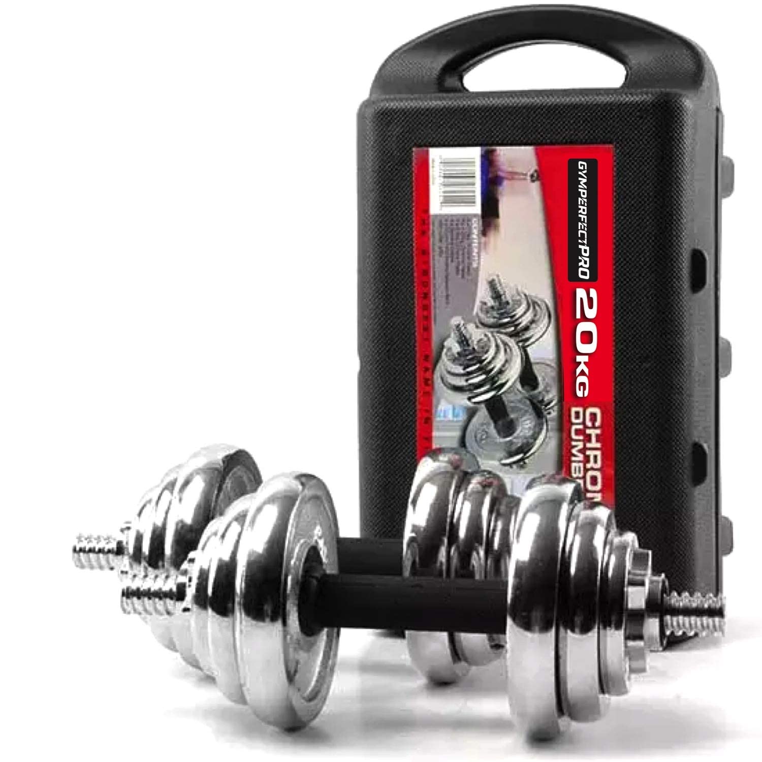 deportes - KIT DE MANCUERNAS DE 20 KG CHROME DUMBELL SET 0