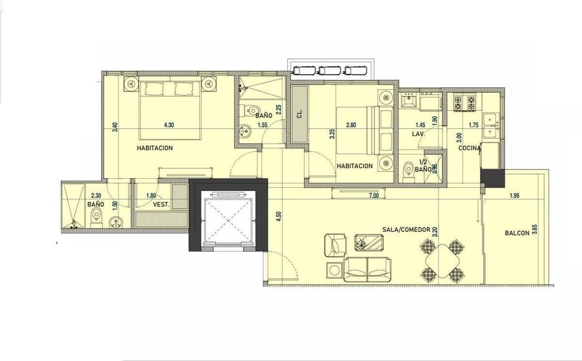 apartamentos - Apartamentos de 2 Habitaciones en Evaristo Morales. 2