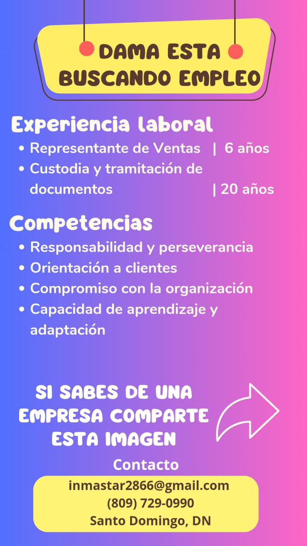 candidatos - Dama busca empleo en area de archivo