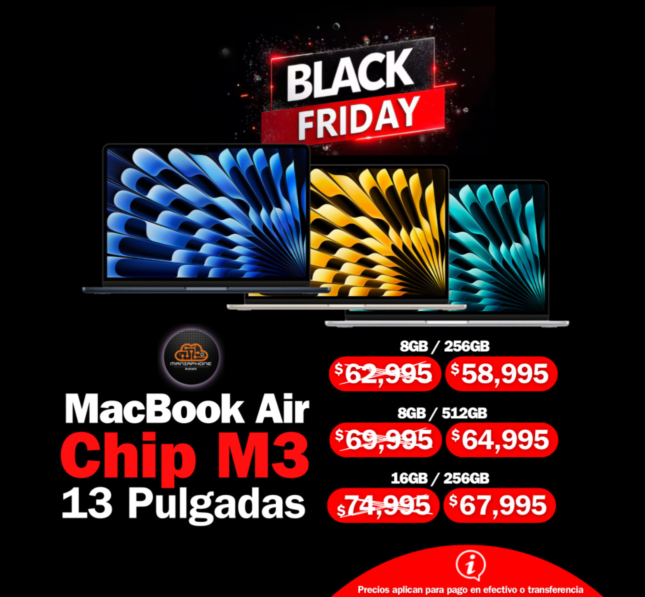 computadoras y laptops - Oferta Black Friday MacBook Air 13” 2024 Chip M3 