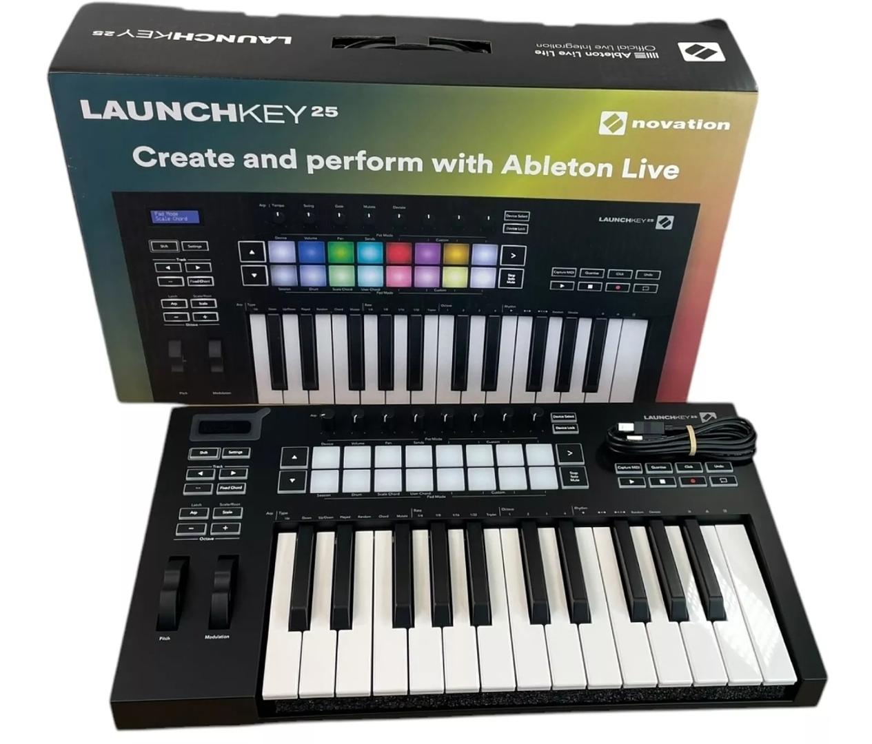 instrumentos musicales - Novation Launchkey Mini MK3 Controlador de teclado MIDI USB de 25 teclas