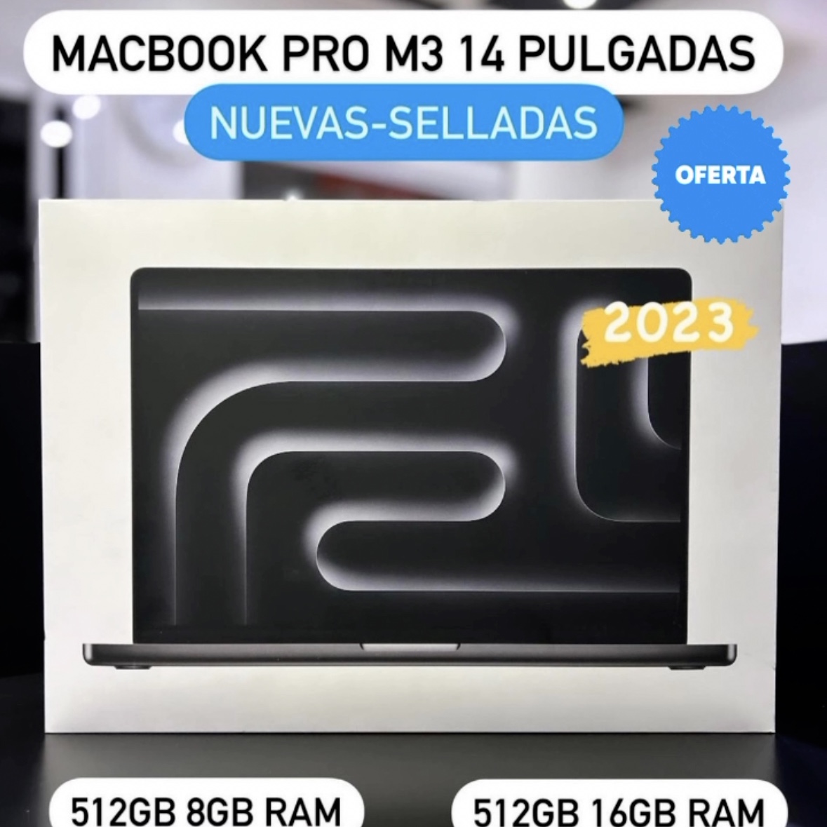 computadoras y laptops - MACBOOK PRO M3 14" 512GB 8GB RAM 512GB 16GB RAM SELLADA OFERTA‼️🔥