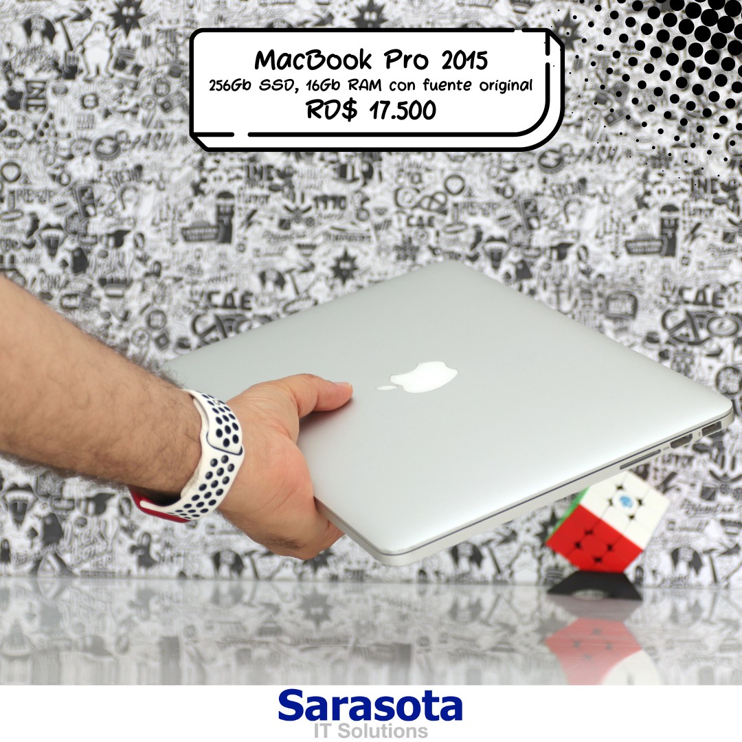 computadoras y laptops - Apple Macbook Pro Retina 2015 256Gb SSD y 16Gb RAM de 13" 3