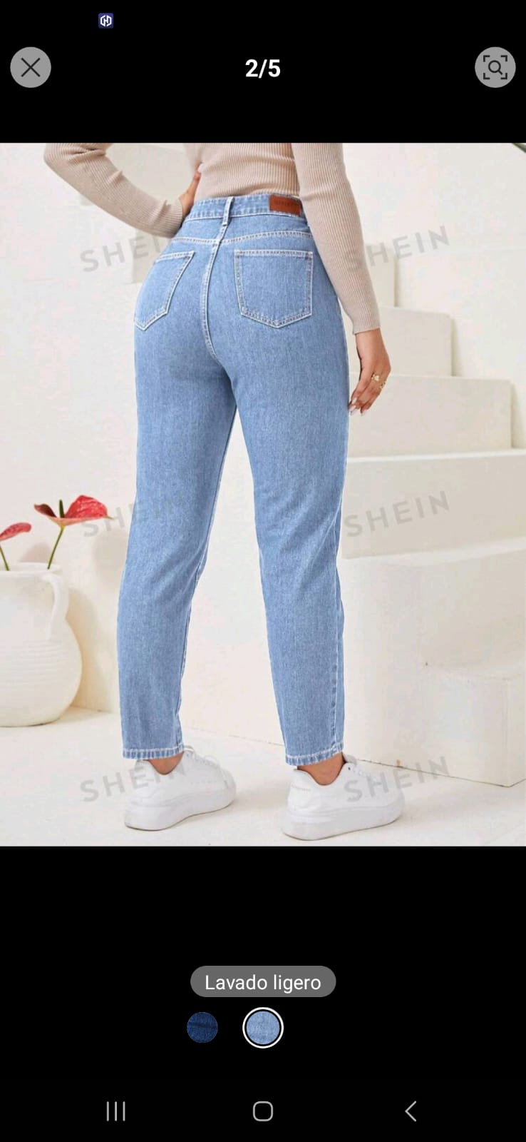 ropa para mujer - Mom jean baby blue liso