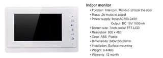 herramientas, jardines y exterior - Sistema de intercomunicación intercom con video camara de 7 pulgadas timbre  1