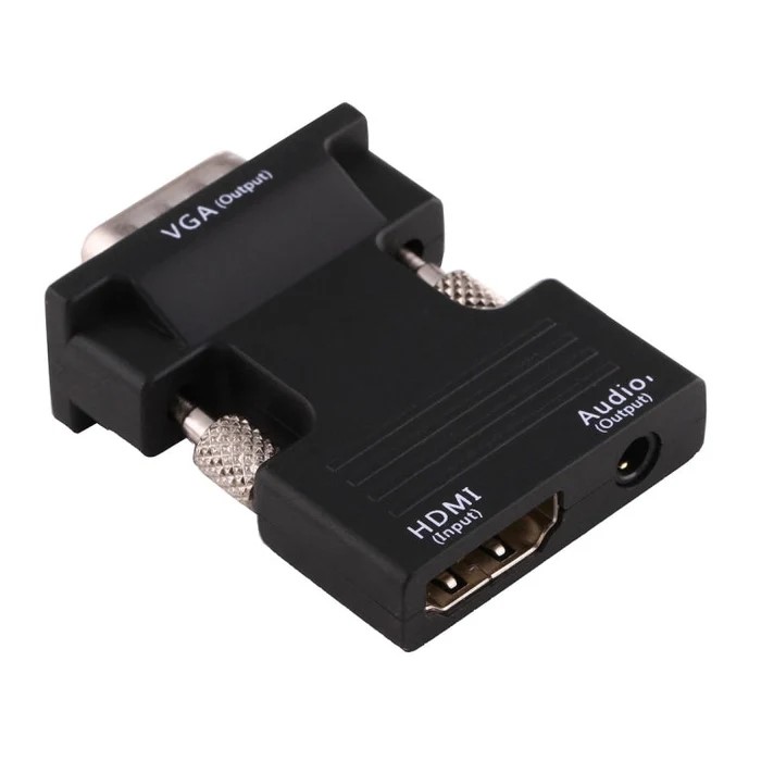 accesorios para electronica - Convertidor hdmi a vga + audio ideal para pc lapto 1