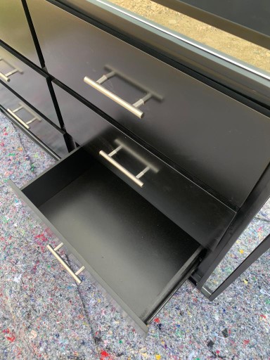 muebles y colchones - Gavetero negro con espejitos  1