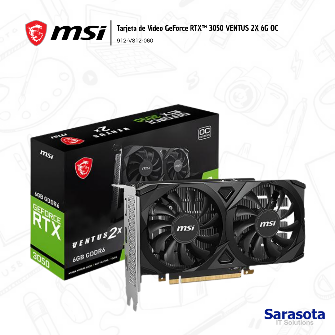 accesorios para electronica - Msi Tarjeta Video GeForce RTX 3050 VENTUS 2X 6G OC 0
