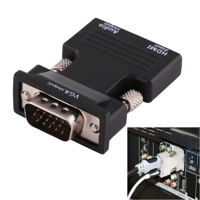 accesorios para electronica - Convertidor hdmi a vga + audio ideal para pc lapto 2