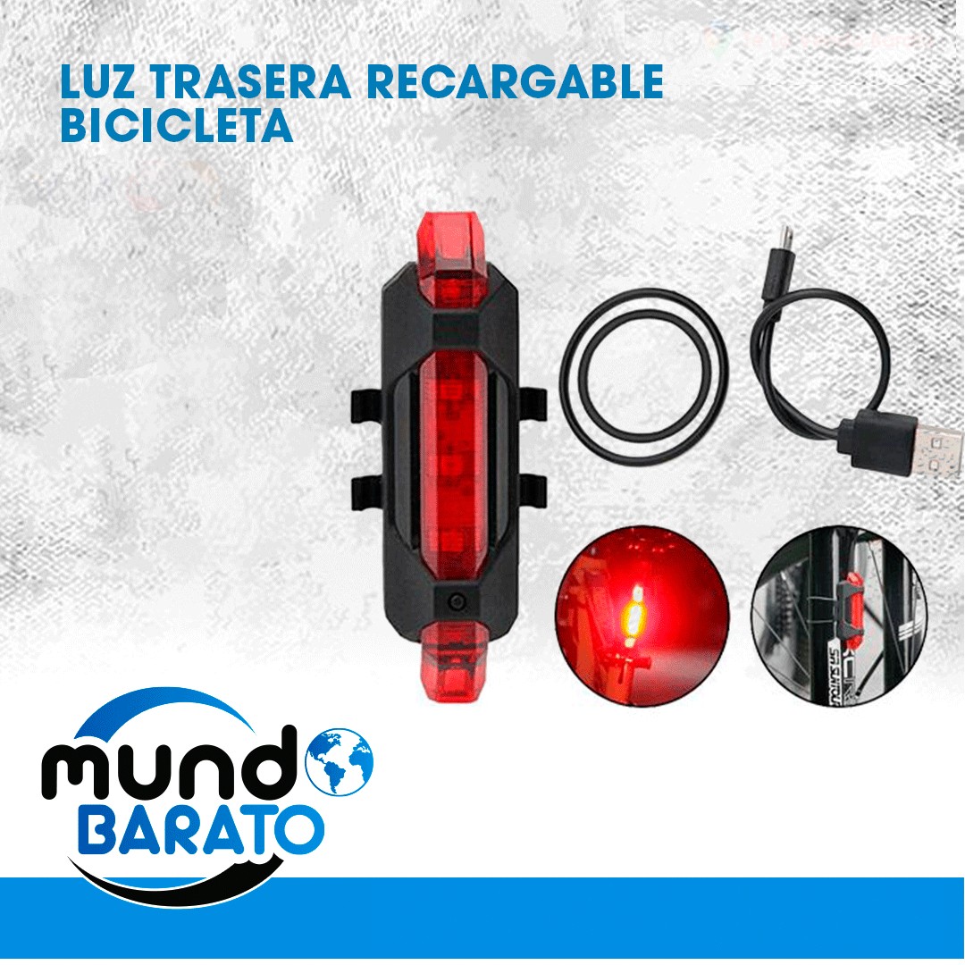 bicicletas y accesorios - Luz trasera para bicicleta recargable por USB, LED Resistente al agua ajustable 0