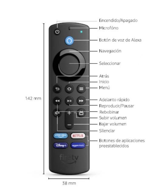 tv - Control remoto para amazon fire stick todas las versiones 3