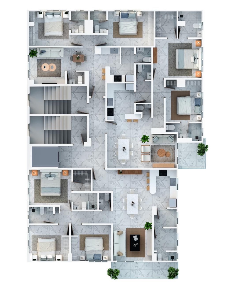 apartamentos - Proyecto en plano renacimiento dos y tres habitaciones 2.5 baños dos parqueos  9