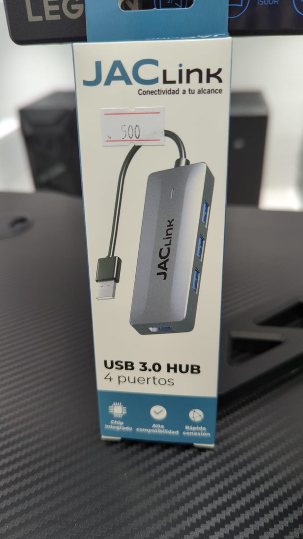 accesorios para electronica - HUB JACLINK USB 3.0 4 PUERTOS SILVER